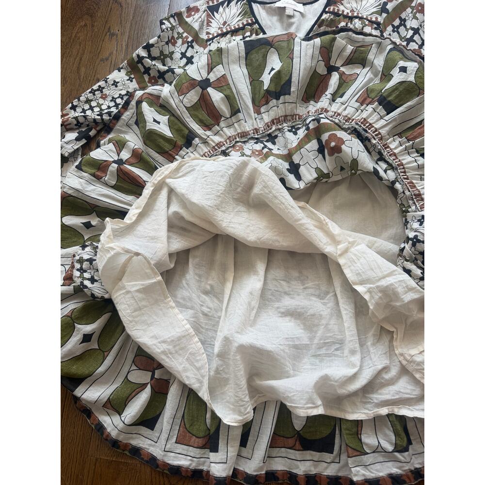 Cleobella Emory Belted Puff-Sleeve Mini Dress in Art Deco Size Large - Picture 14 of 15
